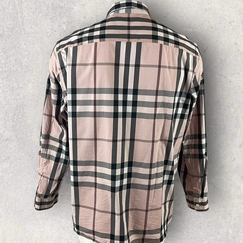 Burberry London Shirt Men’s 3XL Nova Check Pink Plaid Button Up Long Sleeve 1417 - Picture 4 of 12